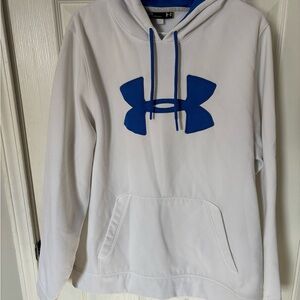 Under Armour White Hoodie with Blue Accent